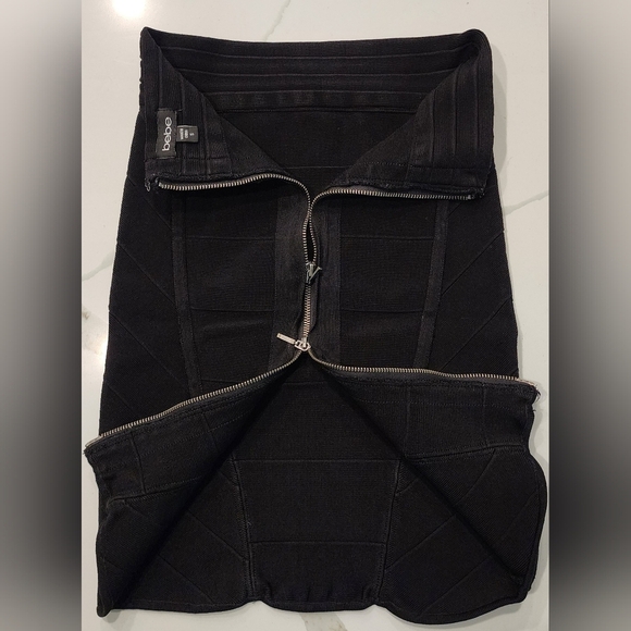 Bebe Black Bodycon Bandage High Waist Full Back Zipper Pencil Skirt Women's S - Picture 3 of 9